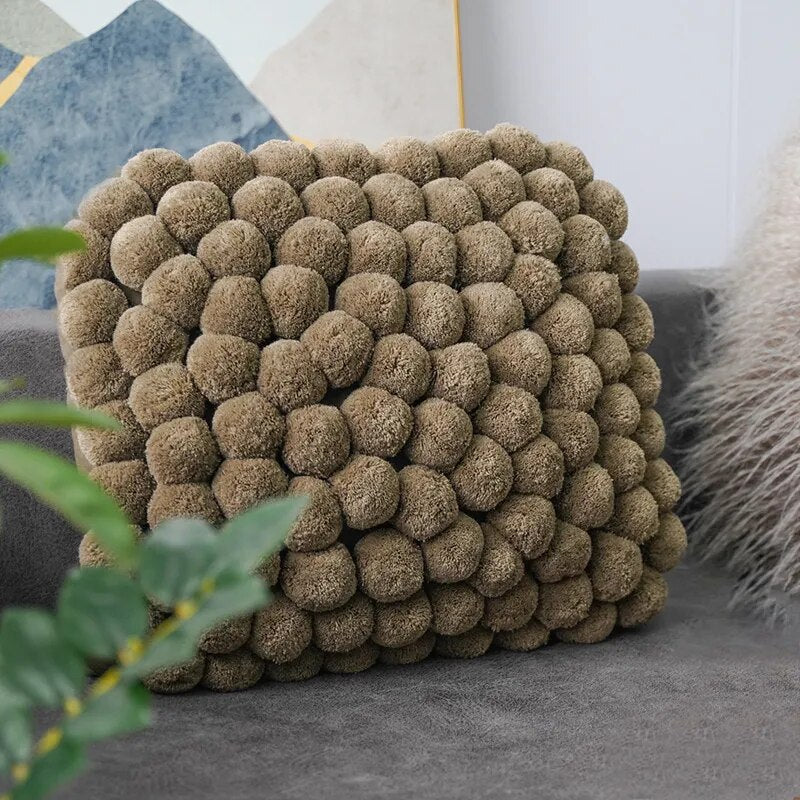 Homio Decor Decorative Accessories Handmade Ball Cushion Cover