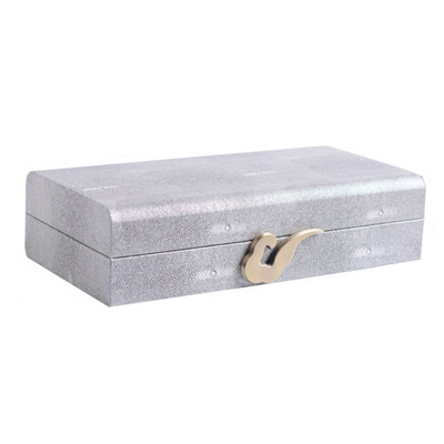 Homio Decor Decorative Accessories Large Grey Leather Jewelry Box