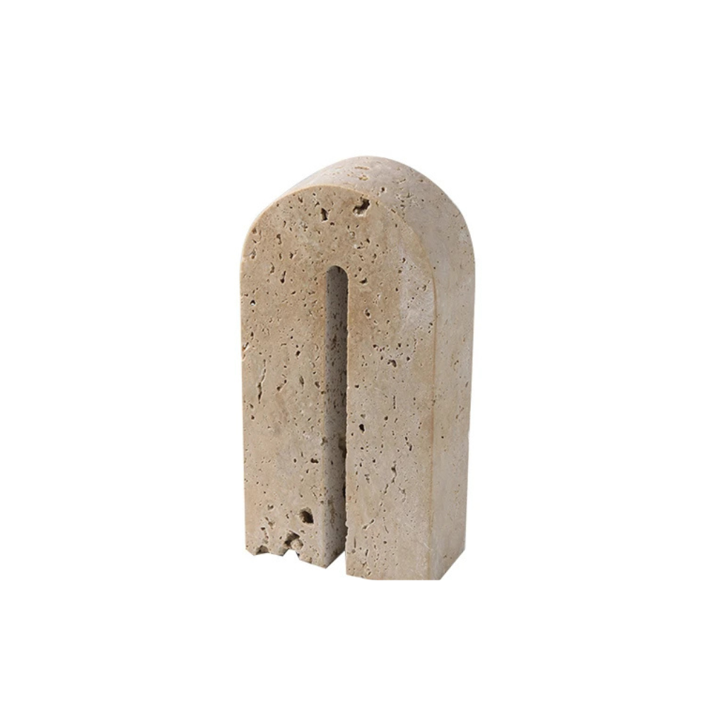 Homio Decor Decorative Accessories Large Travertine Stone Bookends