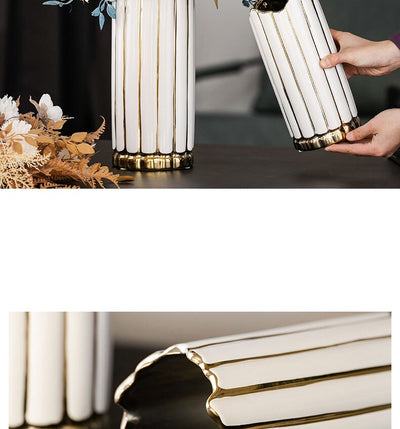 Homio Decor Decorative Accessories Luxury Gilded Ceramic Vase
