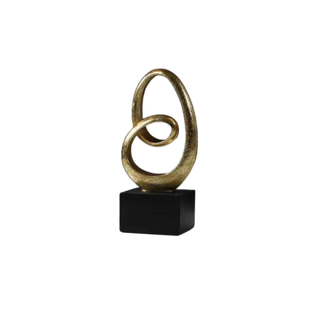 Homio Decor Decorative Accessories Model 1 Abstract Golden Rings Sculpture