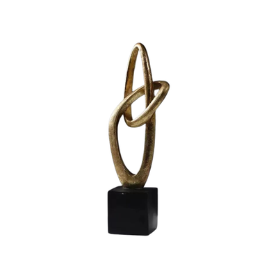 Homio Decor Decorative Accessories Model 2 Abstract Golden Rings Sculpture
