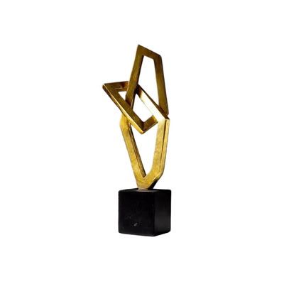 Homio Decor Decorative Accessories Model 3 Abstract Golden Rings Sculpture