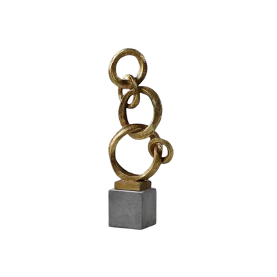 Homio Decor Decorative Accessories Model 4 Abstract Golden Rings Sculpture
