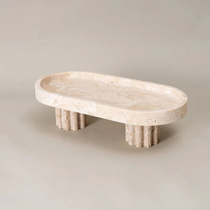 Homio Decor Decorative Accessories Model B Travertine Tray with Legs