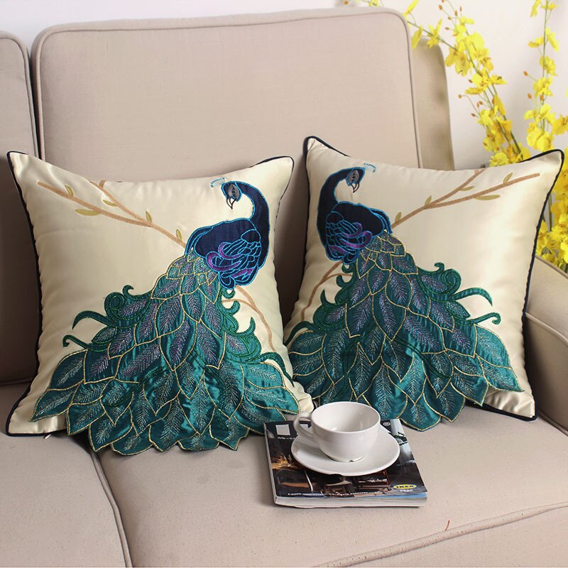 Homio Decor Decorative Accessories Peacock Decorative Cushion Cover