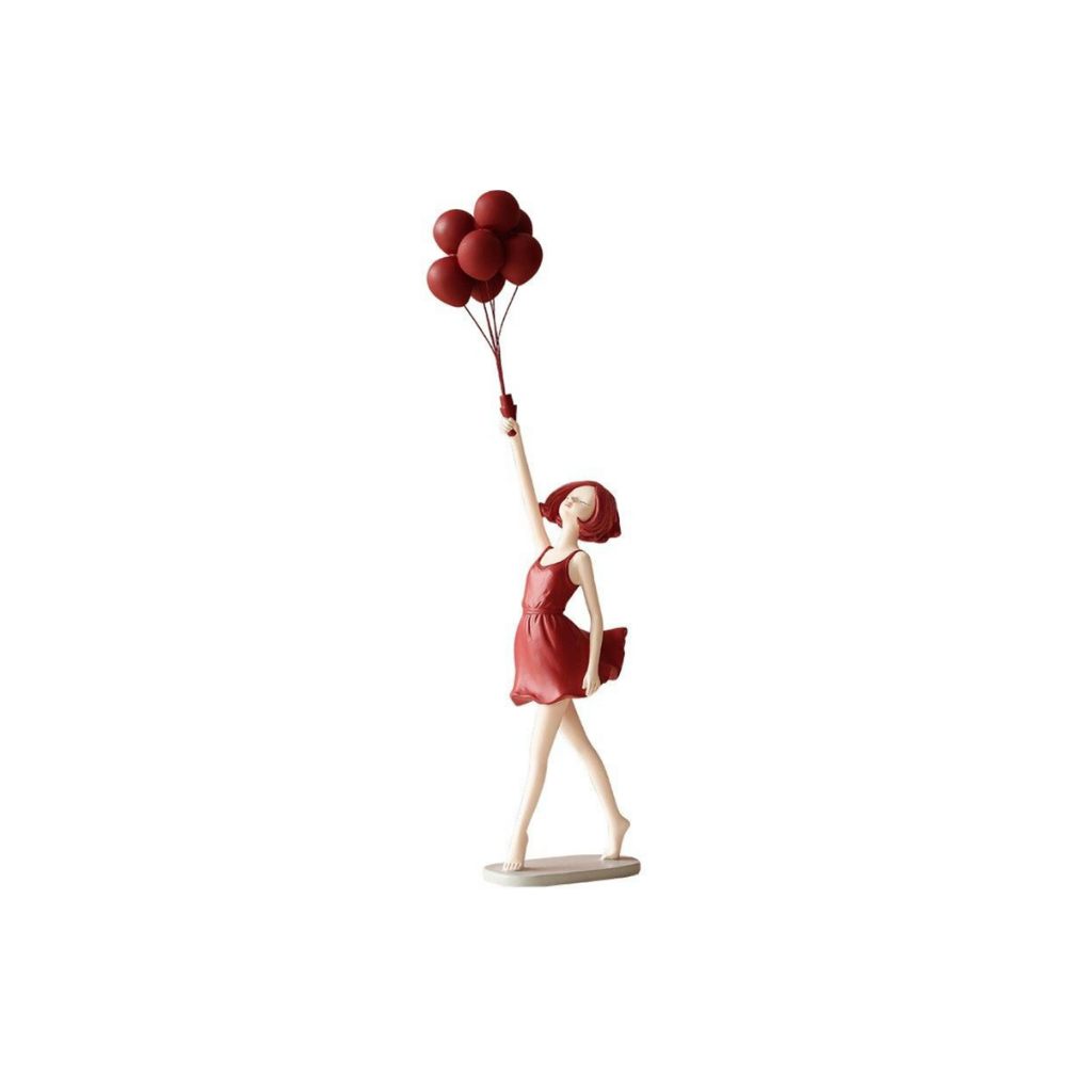 Homio Decor Decorative Accessories Red Balloon Girl Sculpture