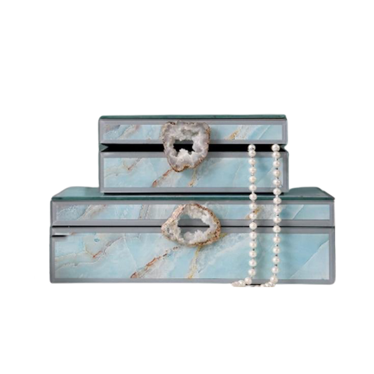 Homio Decor Decorative Accessories Sapphire Texture Jewelry Box
