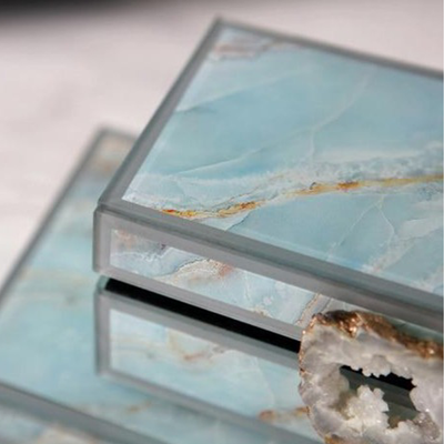 Homio Decor Decorative Accessories Sapphire Texture Jewelry Box