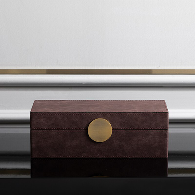 Homio Decor Decorative Accessories Scarlet Metal Disk Lock Jewelry Box