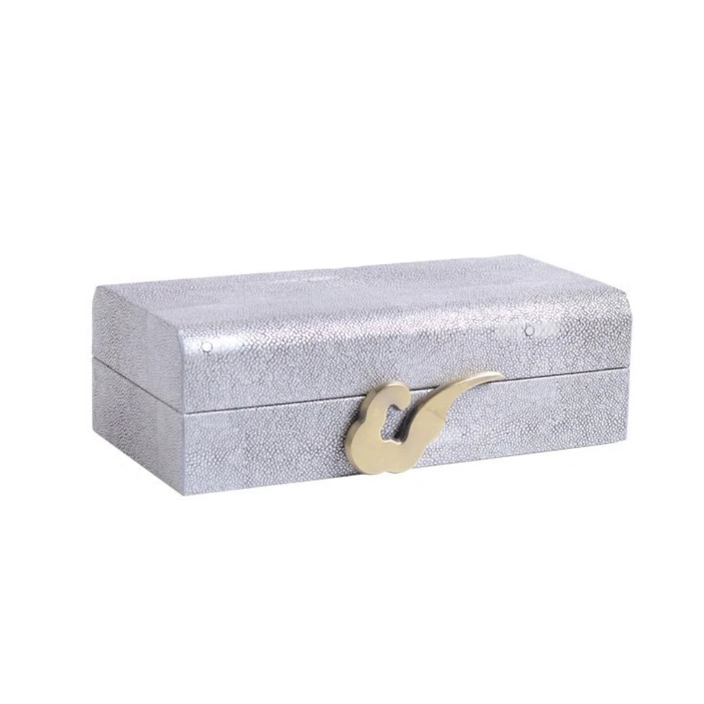 Homio Decor Decorative Accessories Small Grey Leather Jewelry Box