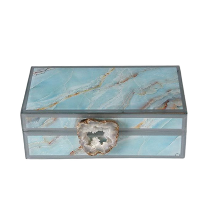 Homio Decor Decorative Accessories Small Sapphire Texture Jewelry Box