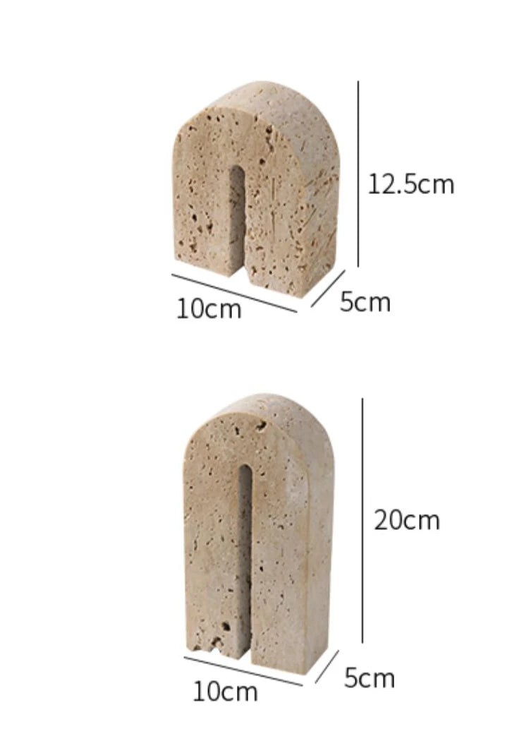 Homio Decor Decorative Accessories Travertine Stone Bookends