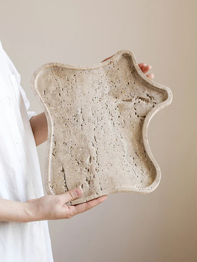 Homio Decor Decorative Accessories Travertine Stone Tray