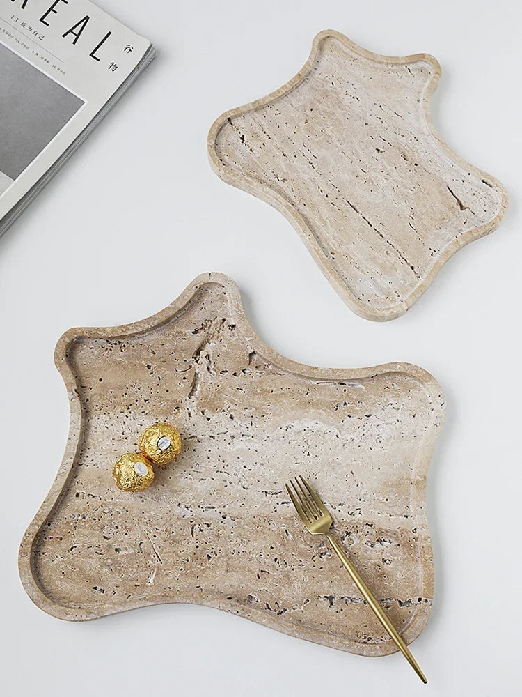 Homio Decor Decorative Accessories Travertine Stone Tray