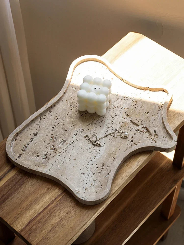 Homio Decor Decorative Accessories Travertine Stone Tray