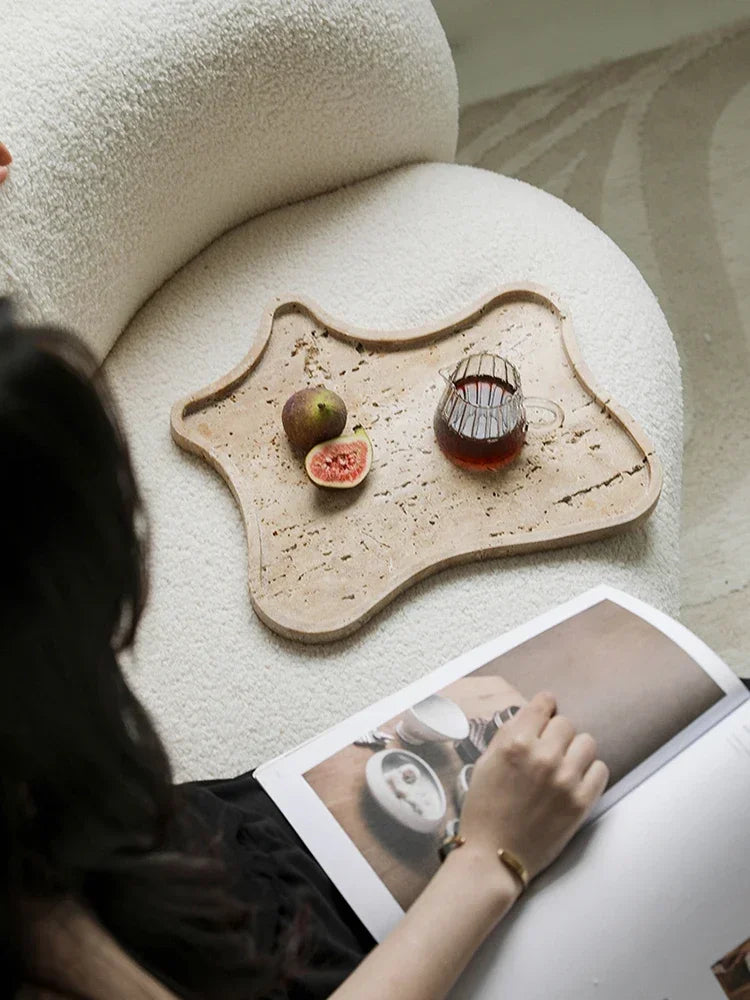 Homio Decor Decorative Accessories Travertine Stone Tray