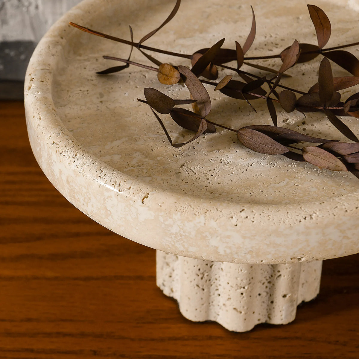 Travertine Tray with Legs | Hand-Carved Stone Accent – Homio Decor Travertine Tray with Legs | Hand-Carved Stone Accent – Homio Decor