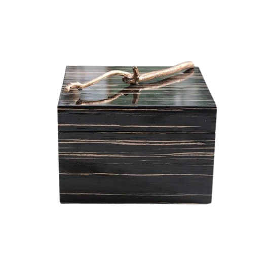 Homio Decor Decorative Accessories Type A Black Wood Decorative Storage Box