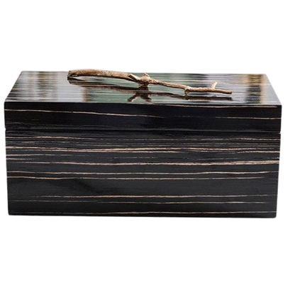 Homio Decor Decorative Accessories Type C Black Wood Decorative Storage Box