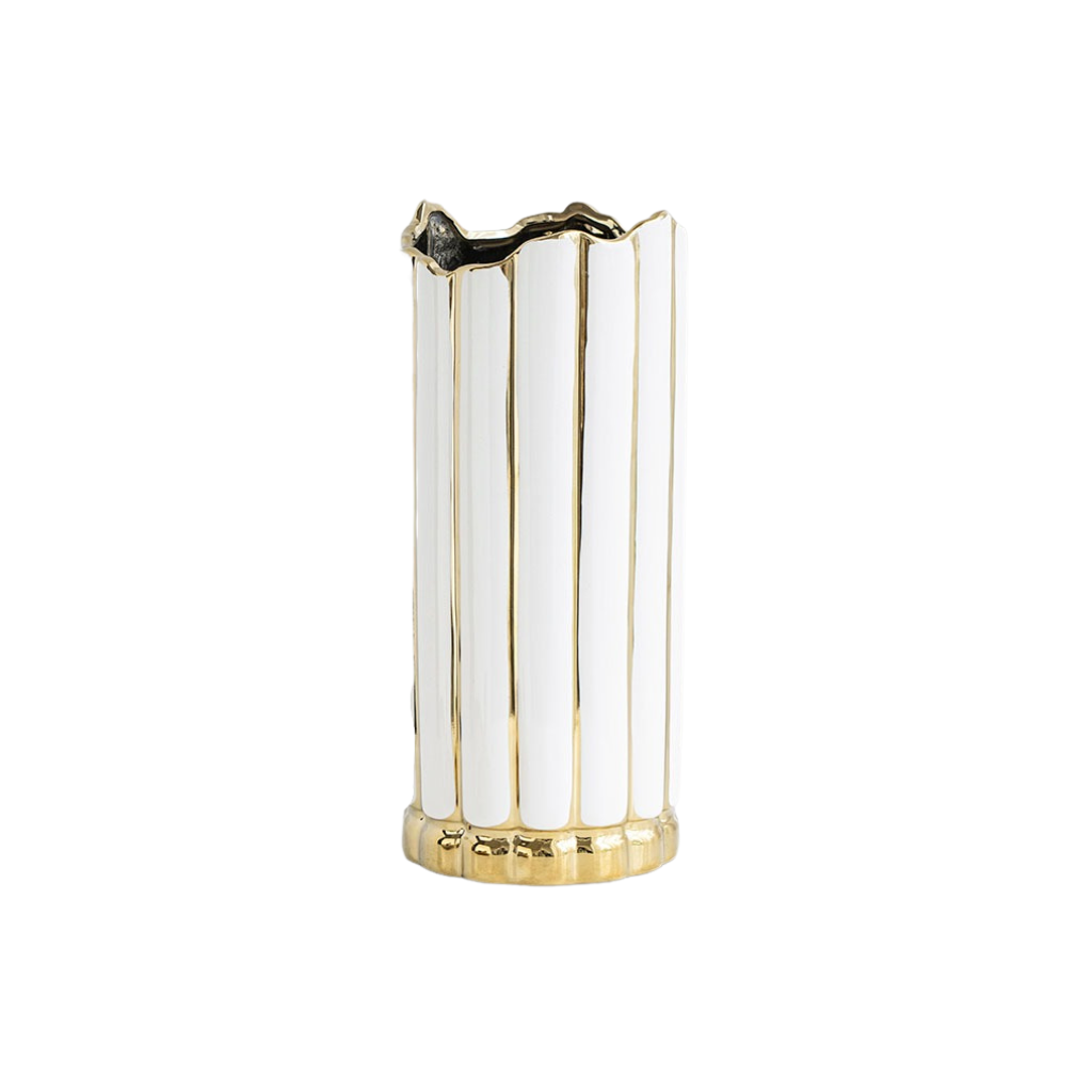 Homio Decor Decorative Accessories White / Small Luxury Gilded Ceramic Vase