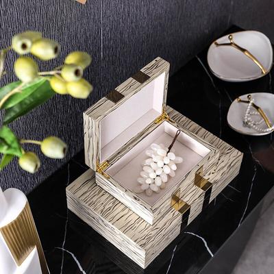 Homio Decor Decorative Accessories Wooden Grain Jewelry Box