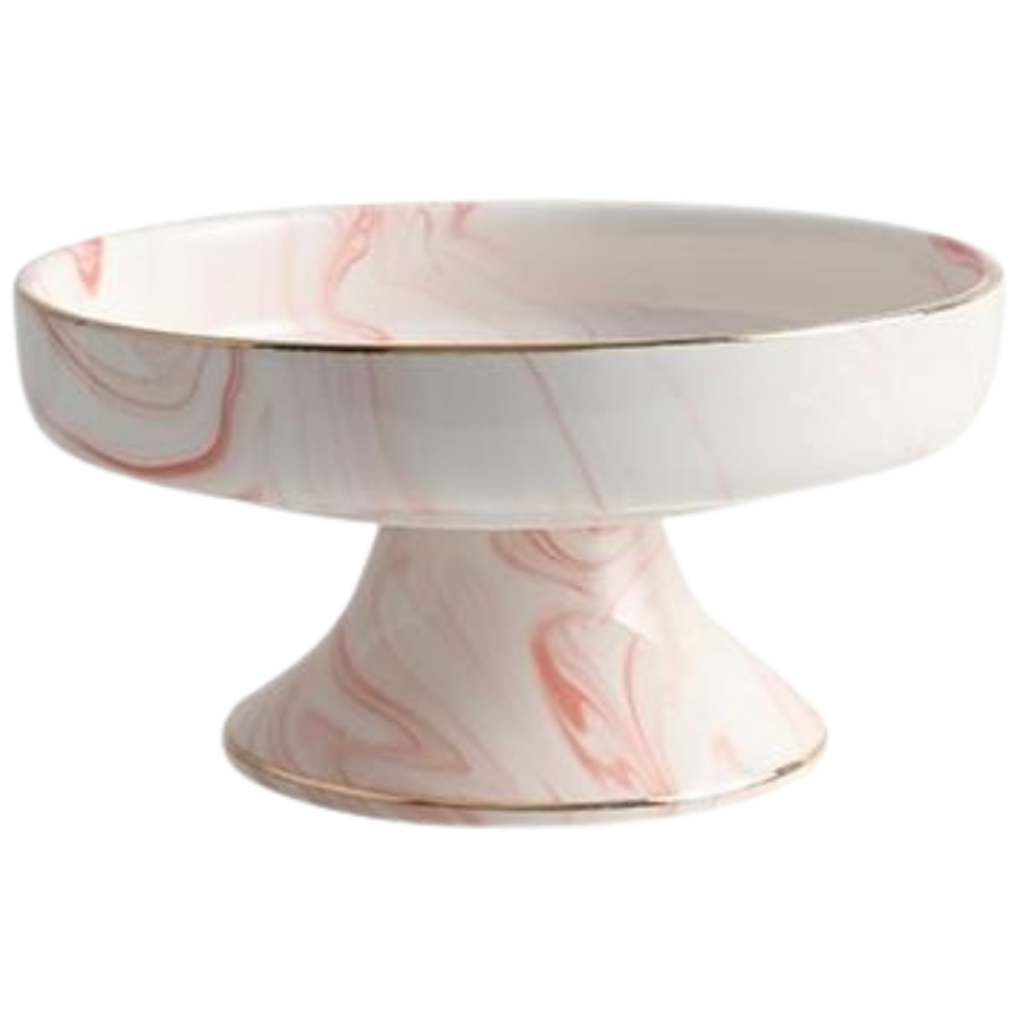 Homio Decor Dining Room 10x21cm / Pink High-Foot Ceramic Dessert Tray