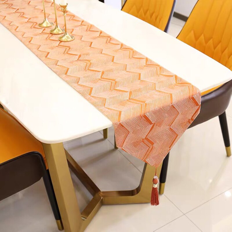 Homio Decor Dining Room 120x32cm / Orange Elegant Ripple Table Runner