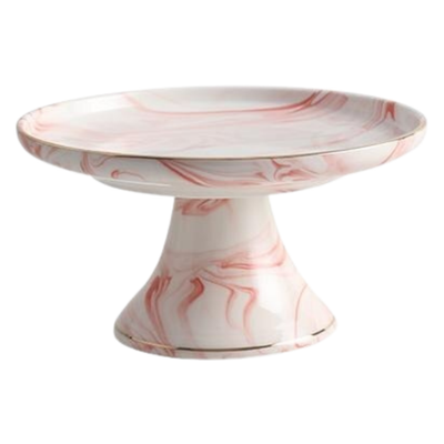 Homio Decor Dining Room 14x25cm / Pink High-Foot Ceramic Dessert Tray