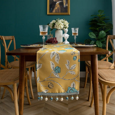 Homio Decor Dining Room 30x160cm Luxury Flora Leaf Table Runner