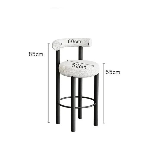 Homio Decor Dining Room 55cm 3 Boucle Bar Stool