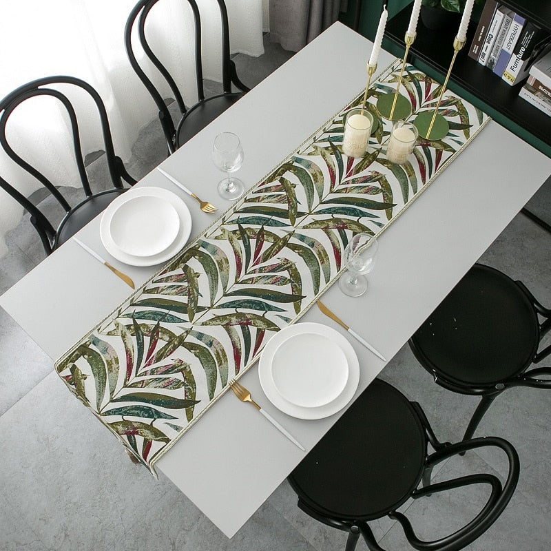 Homio Decor Dining Room American Style Embroidered Table Runner