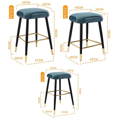 Homio Decor Dining Room Backless Leather Seat Bar Stool