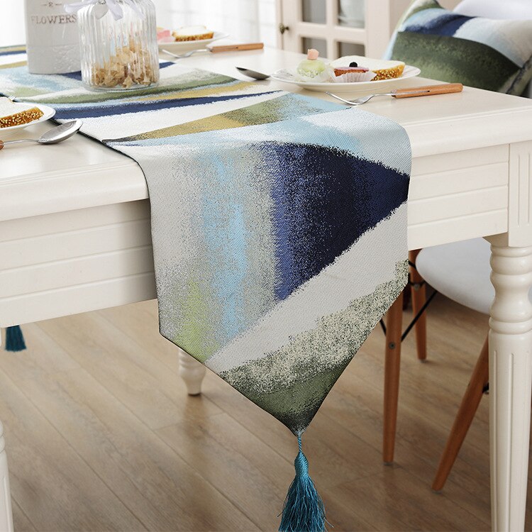 Homio Decor Dining Room Blue / 33x160cm Ombre Style Table Runner
