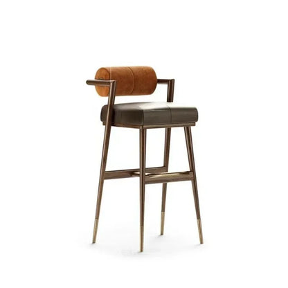 Homio Decor Dining Room Brown / 65cm Harley Leather Bar Stool