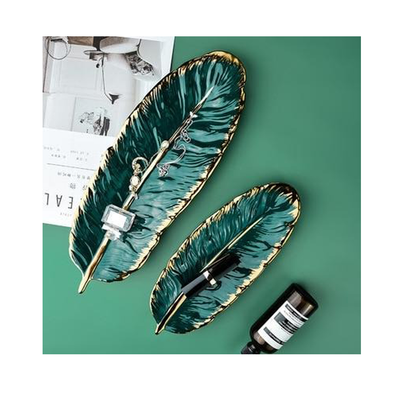 Homio Decor Dining Room Ceramic Leaf Shaped Platter