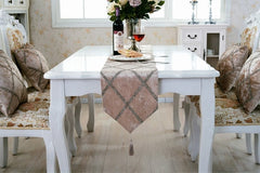 Homio Decor Dining Room Champagne / 28x180cm Crossed Design Table Runner