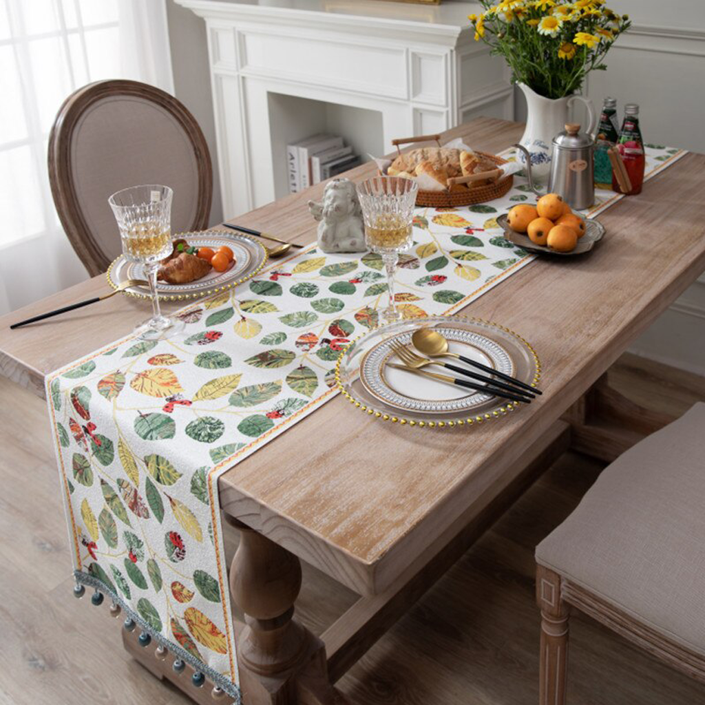 Homio Decor Dining Room Embroidery Table Runner