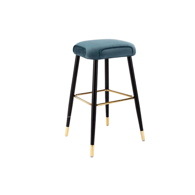 Homio Decor Dining Room Flannel / 55cm / Blue Backless Leather Seat Bar Stool