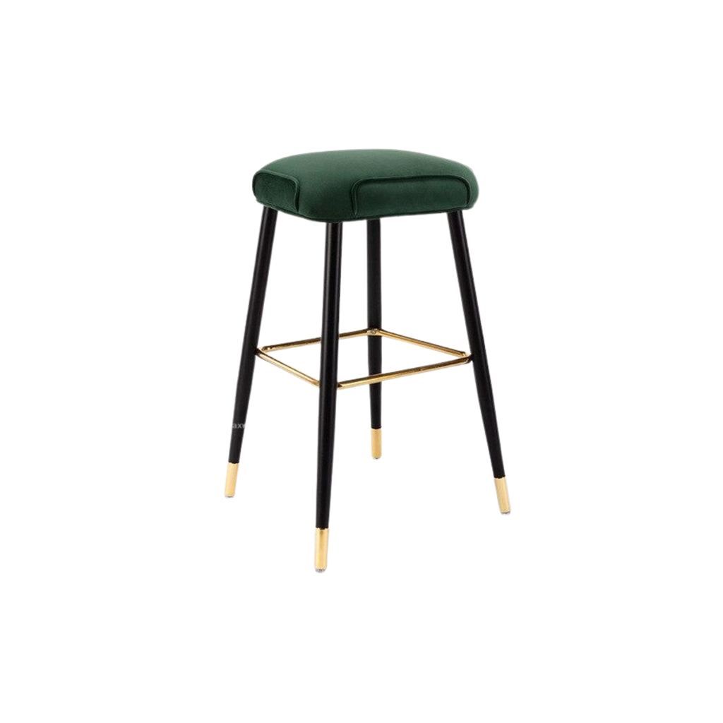 Homio Decor Dining Room Flannel / 55cm / Green Backless Leather Seat Bar Stool