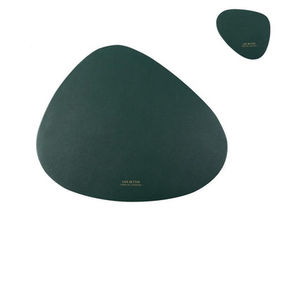 Homio Decor Dining Room Green Leather Table Mat