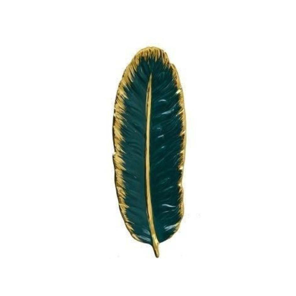 Homio Decor Dining Room Green / Small Ceramic Leaf Shaped Platter