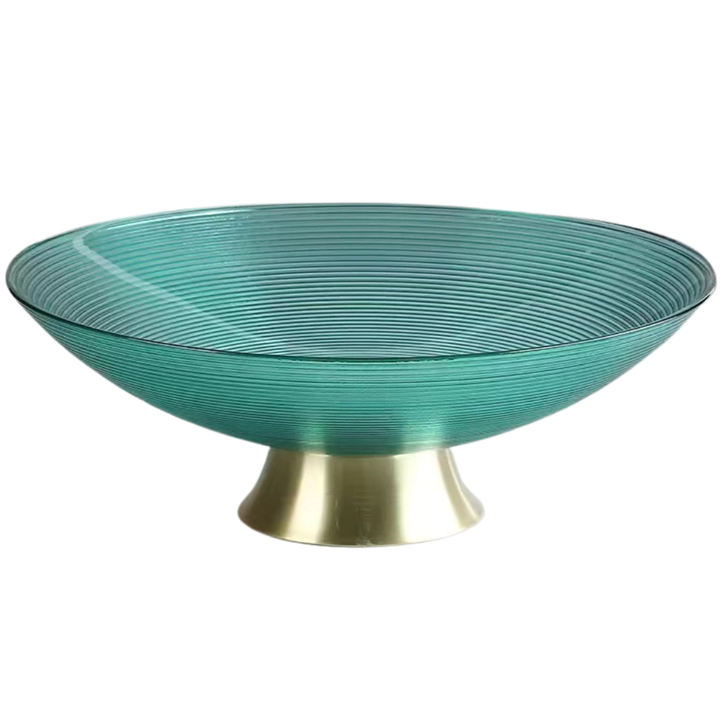Homio Decor Dining Room Green / Small Golden Stand Glass Fruit Dish
