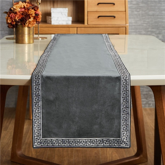 Homio Decor Dining Room Grey (Flannel) / 30x180cm Luxury Linen & Flannel Table Runner