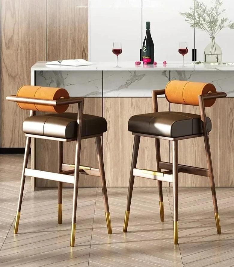 Homio Decor Dining Room Harley Leather Bar Stool