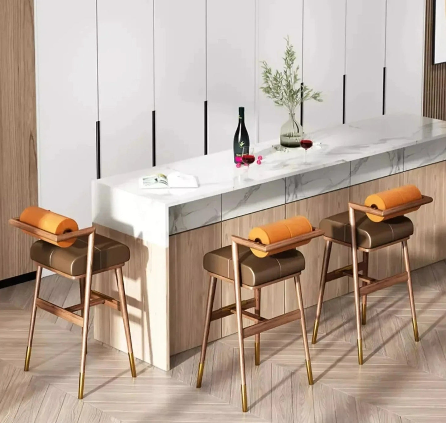 Homio Decor Dining Room Harley Leather Bar Stool