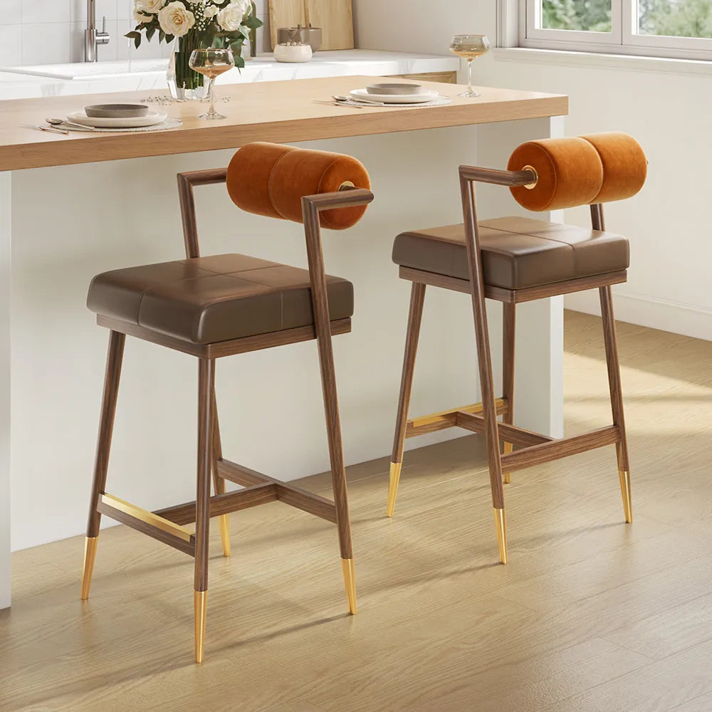 Homio Decor Dining Room Harley Leather Bar Stool