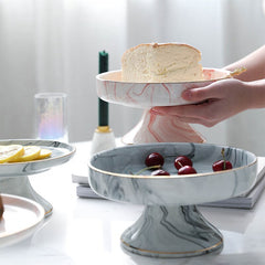 Homio Decor Dining Room High-Foot Ceramic Dessert Tray