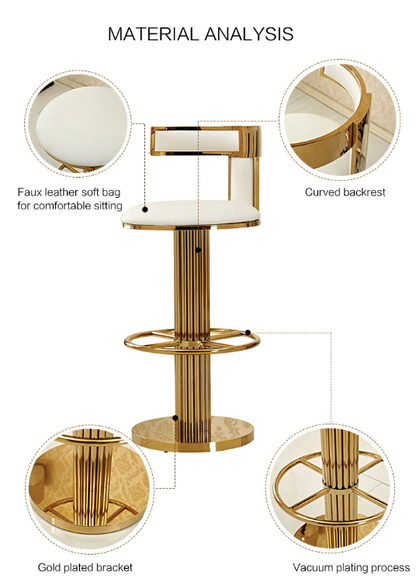 Luxury Golden Bar Stool - Homio Decor