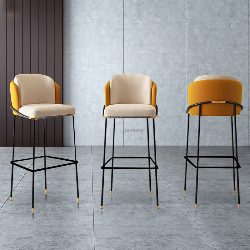 Homio Decor Dining Room Luxury Italian Leather Bar Chair